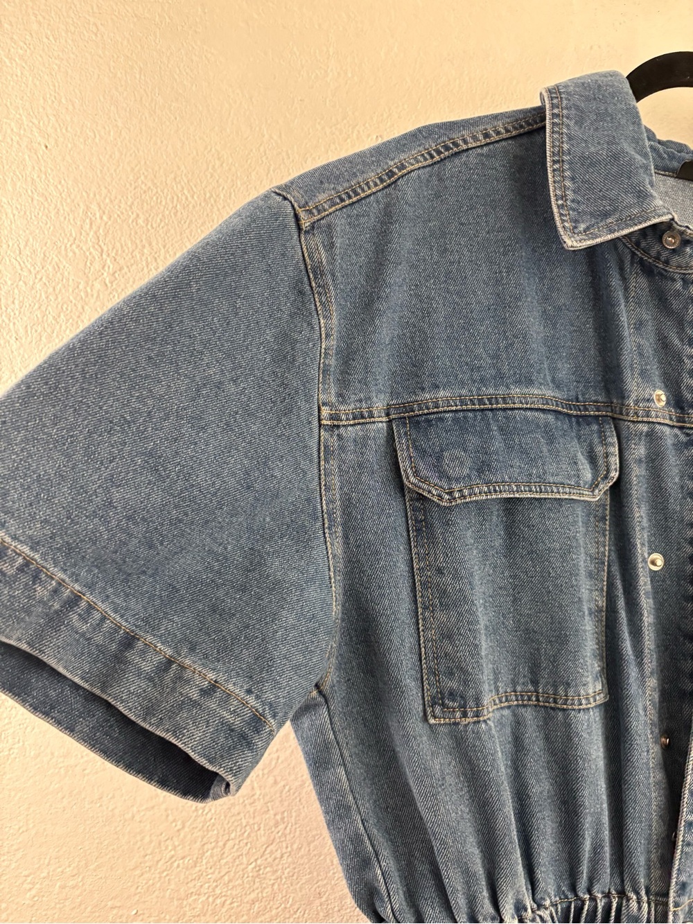 Vici Shelina Short Sleeve Denim flare leg Jumpsuit size XL - Picture 4 of 8